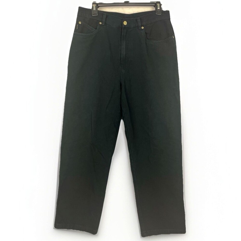 Ralph Lauren Black Denim Jeans Womens SZ 8M Relaxed Fit Straight Leg hi rise